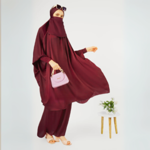 2 Piece Jilbab with skirt mahroon