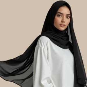 Premium Chiffon Hijab - Black