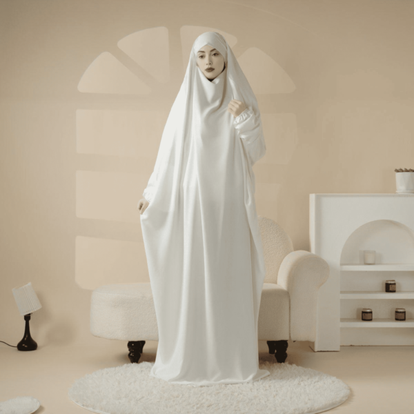 Premium Full Length Jilbab White Color bk