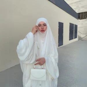 White Abaya and Khimar Set