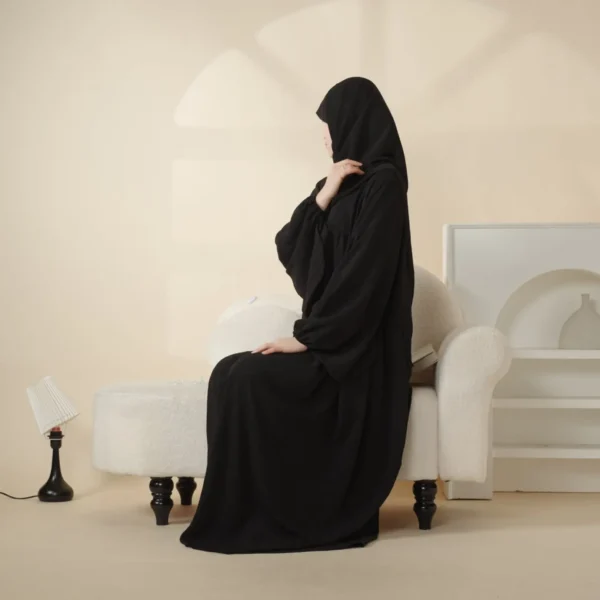 Abaya & Hijab Set - Black Color