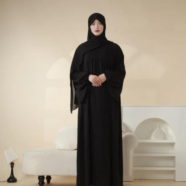 Abaya & Hijab Set - Black Color