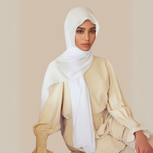 Premium Chiffon Hijab -Milky White