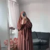 2 piece khimar brown color