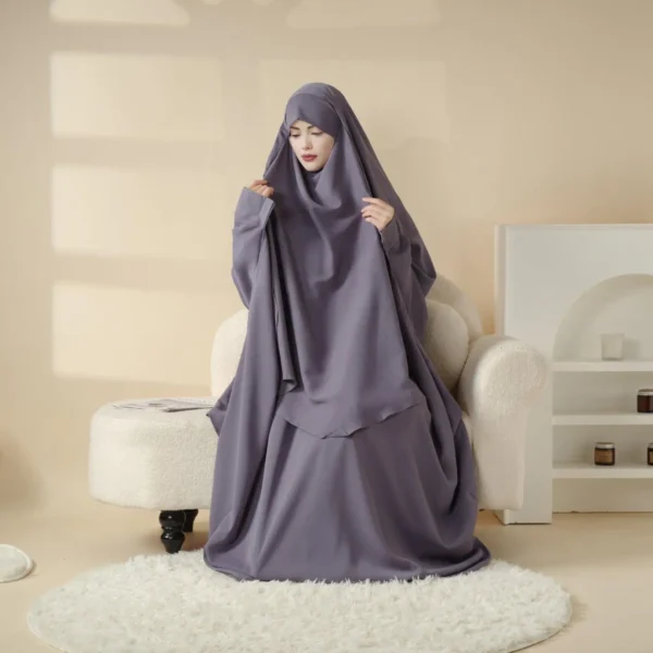 Abaya Khimar Set Dark Grey color