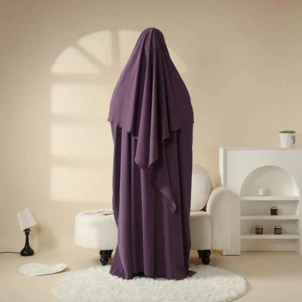 Abaya Khimar Set Purple color
