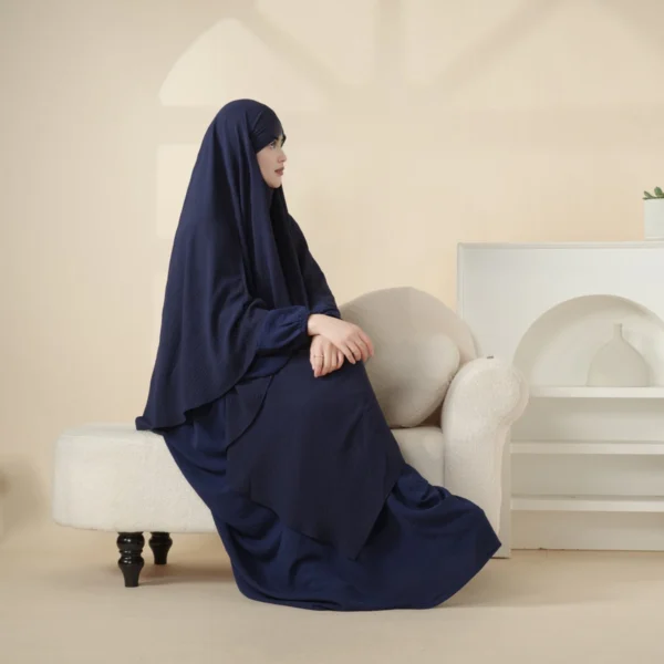 Abaya and khimar set navy blue