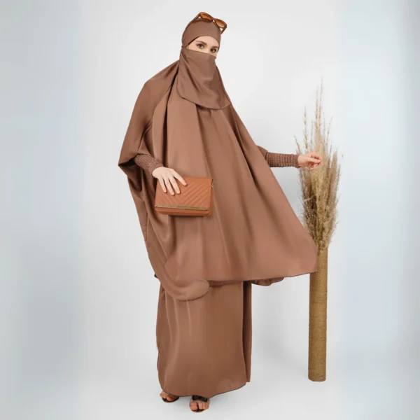 2 Piece Jilbab with skirt Ghestnute Light