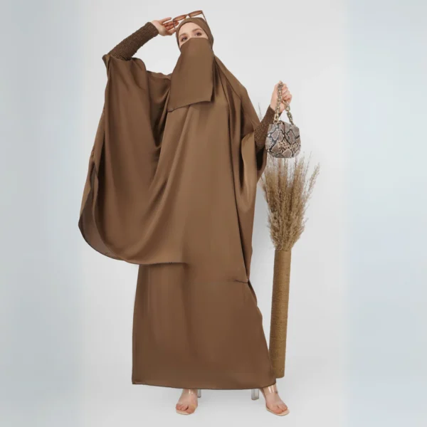 2 Piece Jilbab with skirt Golden