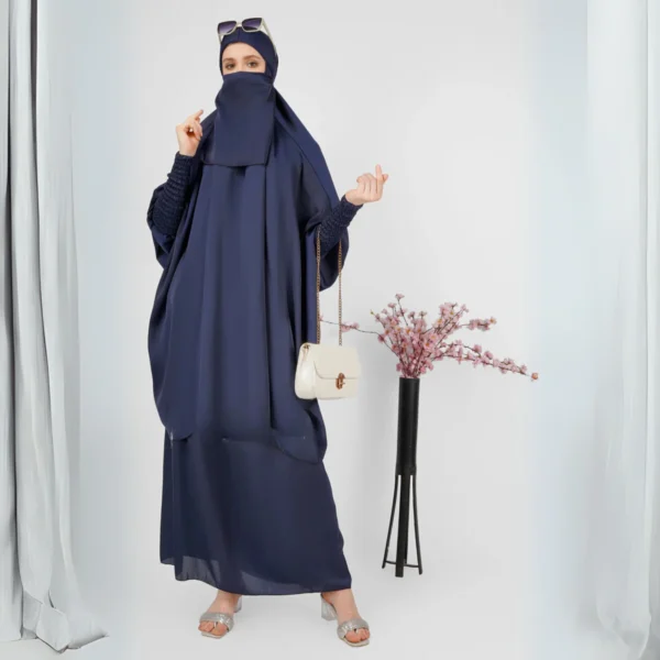 2 Piece Jilbab with skirt blue