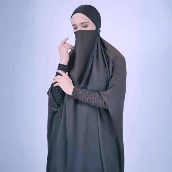 2 Piece Jilbab with skirt grey