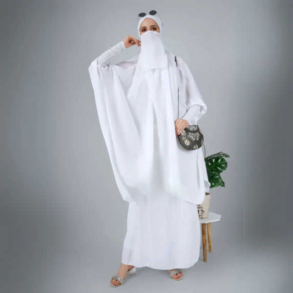 2 Piece Jilbab with skirt white