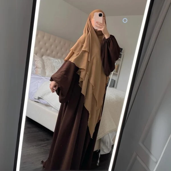 Brown Shade Abaya & Khimar Set