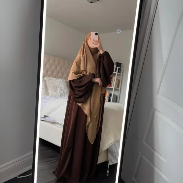 Brown Shade Abaya & Khimar Set