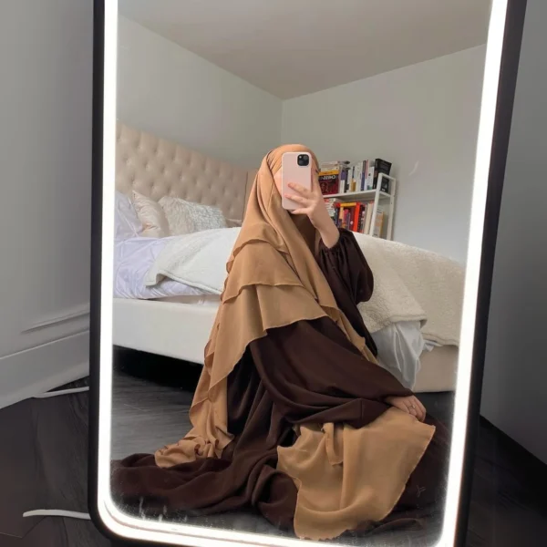 Brown Shade Abaya & Khimar Set