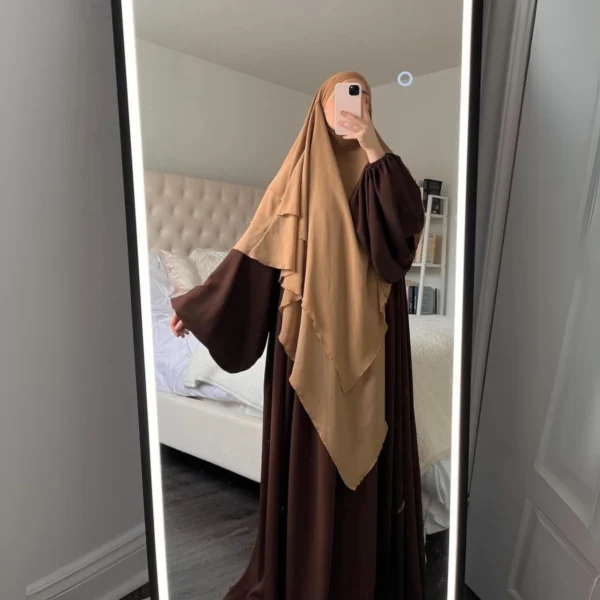 Brown Shade Abaya & Khimar Set