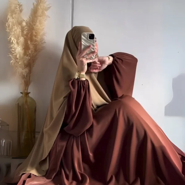 Brown Shade Abaya & Khimar Set