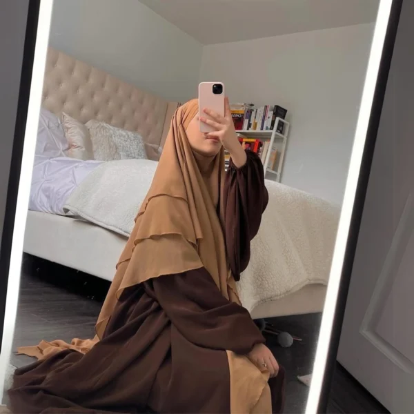 Brown Shade Abaya & Khimar Set