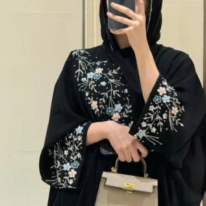 Gorgeous hand embroidery handwork and resham work design abaya